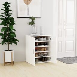 Berkfield Home Shoe Cabinet White 60x35x70 cm Engineered Wood - Size: 60 x 35 x 70 cm