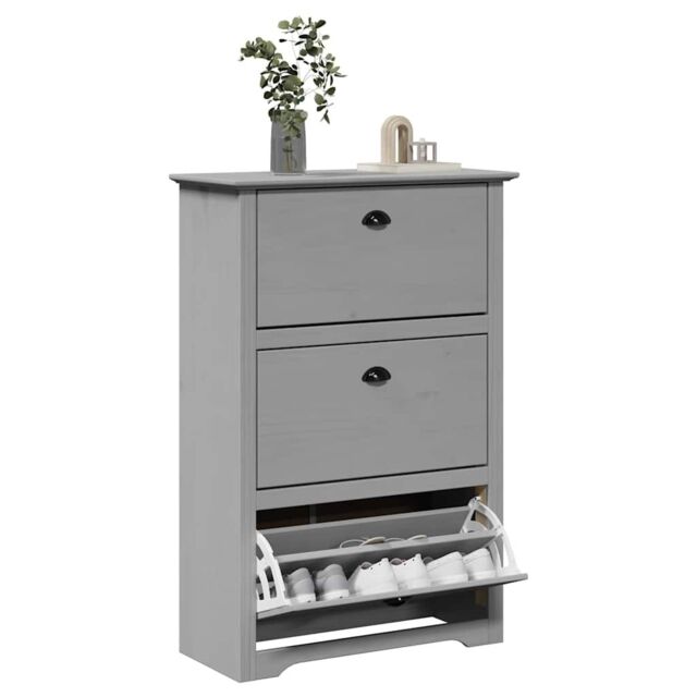 Berkfield Home Shoe Rack BODO Grey 80x35x118 cm - Size: 80 x 35 x 118 cm - image 1