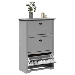 Berkfield Home Shoe Rack BODO Grey 80x35x118 cm - Size: 80 x 35 x 118 cm - thumbnail 1