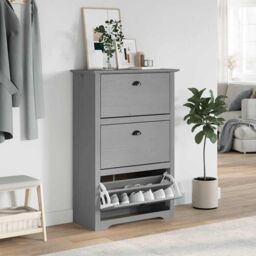 Berkfield Home Shoe Rack BODO Grey 80x35x118 cm - Size: 80 x 35 x 118 cm - thumbnail 3