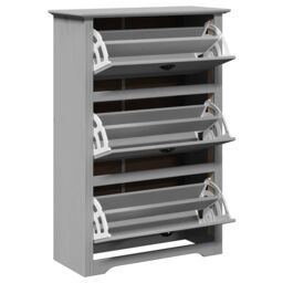 Berkfield Home Shoe Rack BODO Grey 80x35x118 cm - Size: 80 x 35 x 118 cm - thumbnail 5