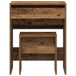 Berkfield Home Dressing Table with Mirror Old Wood Engineered Wood in Brown - thumbnail 7