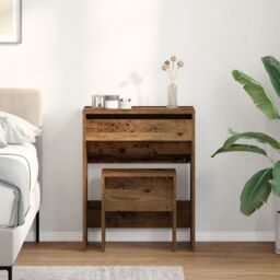 Berkfield Home Dressing Table with Mirror Old Wood Engineered Wood in Brown