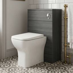 Balterley Alrewas Contemporary WC Unit, Anthracite Woodgrain, 600mm in Grey - thumbnail 3