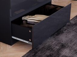 Home Discount Vida Designs Glinton 'HIGH GLOSS 5 Drawer Chest of Drawers' Storage Bedroom Furniture in Black - thumbnail 5