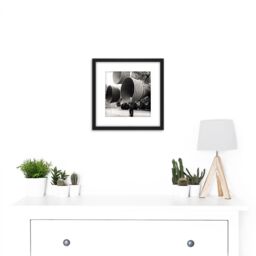 Artery8 Space NASA Von Braun Saturn V F-1 Rocket Thrusters Photo 8X8 Inch Square Wooden Framed Wall Art Print Picture with Mount in Black - thumbnail 2