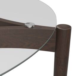 Wyld Haus Edenderry Clear Glass Top Dining Table Chocolate Wood Base 4 Seater - thumbnail 4