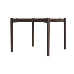 Wyld Haus Edenderry Clear Glass Top Dining Table Chocolate Wood Base 4 Seater - thumbnail 3