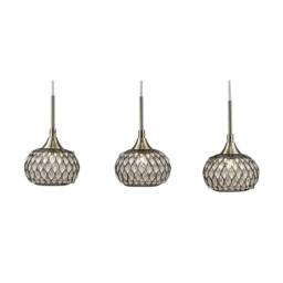 Netlighting Chelsie Ceiling Pendant 3 Light Line Antique Brass Clear Glass in Bronze - thumbnail 5