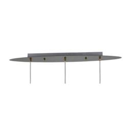 Netlighting Chelsie Ceiling Pendant 3 Light Line Antique Brass Clear Glass in Bronze - thumbnail 3