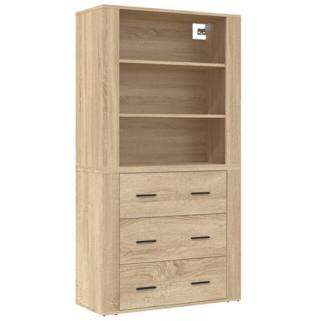 Berkfield Home Highboard Sonoma Oak Engineered Wood in Brown - image 1