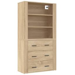 Berkfield Home Highboard Sonoma Oak Engineered Wood in Brown - thumbnail 1