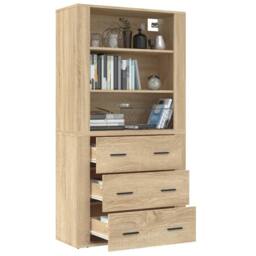 Berkfield Home Highboard Sonoma Oak Engineered Wood in Brown - thumbnail 5
