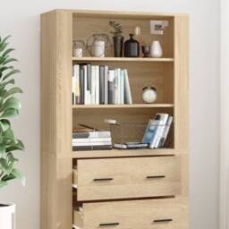 Berkfield Home Highboard Sonoma Oak Engineered Wood in Brown - thumbnail 4