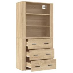 Berkfield Home Highboard Sonoma Oak Engineered Wood in Brown - thumbnail 6