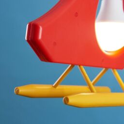 ValueLights Kids Multicolour Ceiling Pendant Airplane Shade With Warm White Bulb - thumbnail 4