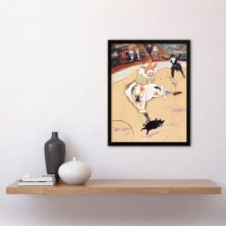 Artery8 Toulouse Lautrec Framed Wall Art Print Medrano Circus With a Piglet in Beige - Size: A4 - thumbnail 2
