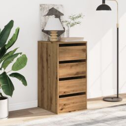 Berkfield Home Corner Chest of Drawers Artisian Oak 40x41x76 cm Engineered Wood in Brown - Size: 40 x 41 x 76 cm - thumbnail 3