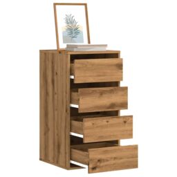 Berkfield Home Corner Chest of Drawers Artisian Oak 40x41x76 cm Engineered Wood in Brown - Size: 40 x 41 x 76 cm