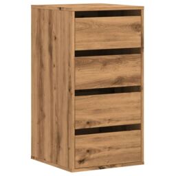 Berkfield Home Corner Chest of Drawers Artisian Oak 40x41x76 cm Engineered Wood in Brown - Size: 40 x 41 x 76 cm - thumbnail 2