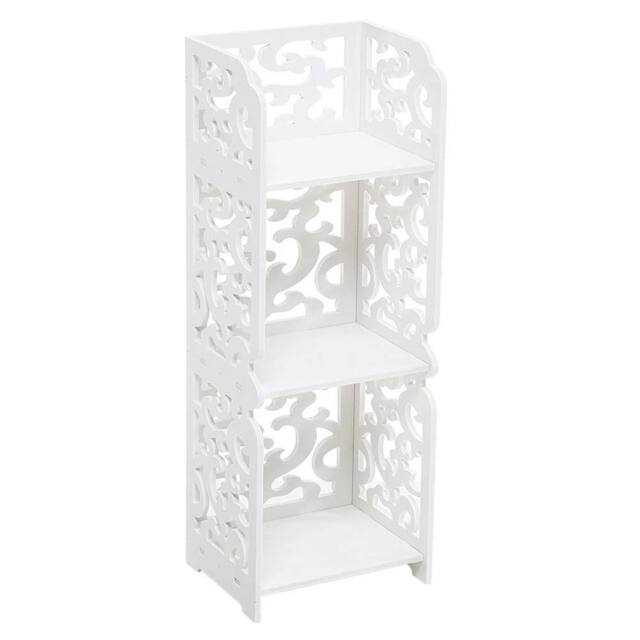 KORVIXA 3 Tier Wooden Plastic Storage Rack in White - Size: 60 cm x 100 cm - image 1