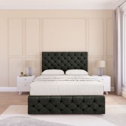 "Sloomy Watson Divan Bed Base 4 Drawers 12"" Footboard & 54"" Floor Standing Headboard in Dark Grey - Size: Super King" - thumbnail 2