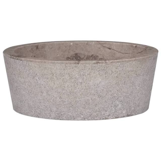 Berkfield Home Sink Grey √ò40x15 cm Marble - Size: 40x15 cm - image 1