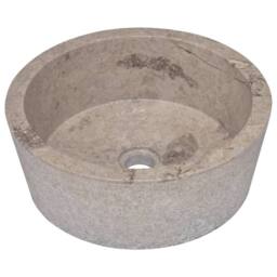 Berkfield Home Sink Grey √ò40x15 cm Marble - Size: 40x15 cm - thumbnail 2