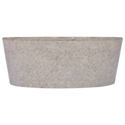 Berkfield Home Sink Grey √ò40x15 cm Marble - Size: 40x15 cm - thumbnail 3