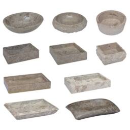 Berkfield Home Sink Grey √ò40x15 cm Marble - Size: 40x15 cm - thumbnail 6