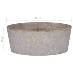 Berkfield Home Sink Grey √ò40x15 cm Marble - Size: 40x15 cm - thumbnail 5