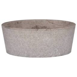 Berkfield Home Sink Grey √ò40x15 cm Marble - Size: 40x15 cm - thumbnail 1
