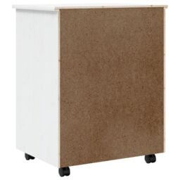 Berkfield Home Rolling Cabinet with Drawers MOSS White Solid Wood Pine - thumbnail 6