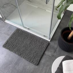 Allure Bath Fashions Luxury Non Slip Chunky Bobble Bath Mat in Charcoal - thumbnail 2
