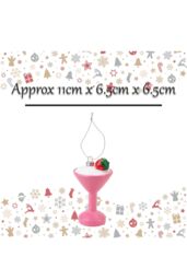 VFM e-Store Christmas Tree Decoration Glitter Cocktail Ornament 11x6. 5x6 in Red - thumbnail 2