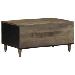 Berkfield Home Beautiful Coffee Table Light Grey 80x50x40 cm Solid Wood Mango - Size: 80 x 50 x 40 cm - thumbnail 5
