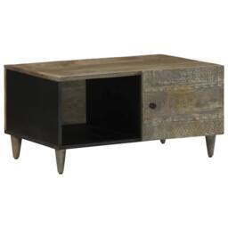 Berkfield Home Beautiful Coffee Table Light Grey 80x50x40 cm Solid Wood Mango - Size: 80 x 50 x 40 cm - thumbnail 2