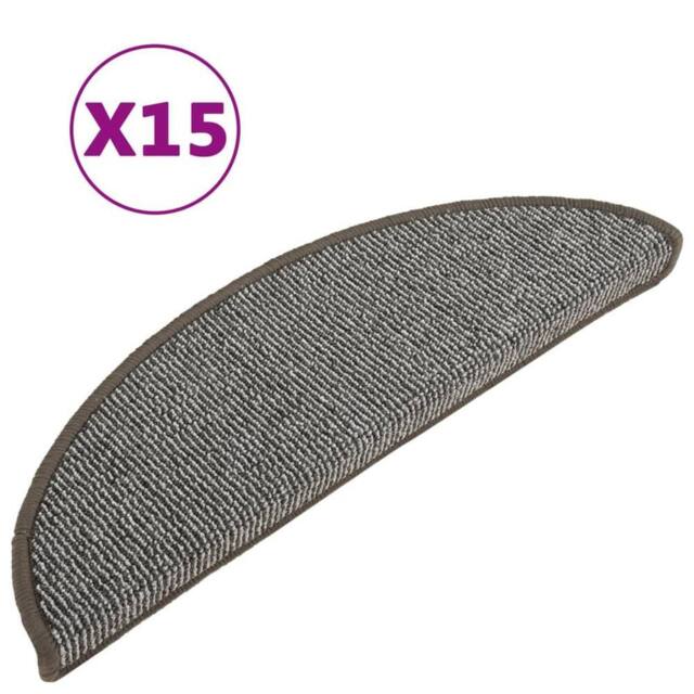 Berkfield Home Carpet Stair Treads 15 pcs Grey 56x17x3 cm - Size: Medium - image 1