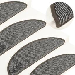 Berkfield Home Carpet Stair Treads 15 pcs Grey 56x17x3 cm - Size: Medium - thumbnail 2