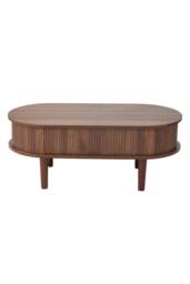 Living and Home Wooden Oval Lift-Top Coffee Table with Hidden Compartment in Walnut - thumbnail 3