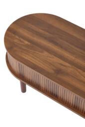 Living and Home Wooden Oval Lift-Top Coffee Table with Hidden Compartment in Walnut - thumbnail 8