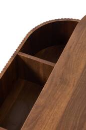 Living and Home Wooden Oval Lift-Top Coffee Table with Hidden Compartment in Walnut - thumbnail 7
