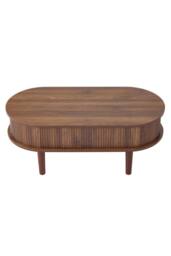 Living and Home Wooden Oval Lift-Top Coffee Table with Hidden Compartment in Walnut - thumbnail 5