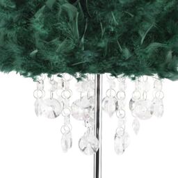 Happy Homewares Modern Chandelier Feather Table Lamp with Waterfall Acrylic Droplets in Green - Size: 17 inches - thumbnail 3