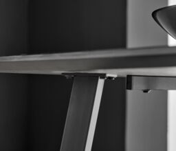 FurnitureboxUK Carson 160cm White Marble Effect Large Dining Table with Black Legs - thumbnail 5