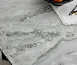 FurnitureboxUK Carson 160cm White Marble Effect Large Dining Table with Black Legs - thumbnail 3