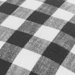 Yard Barton Check Fringed 100% Cotton Cushion in Black - Size: 45 cm x 45 cm - thumbnail 4