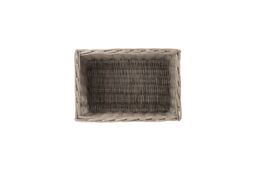 Red Hamper Wicker Antique Wash Lined Open Storage Basket in Stone - Size: XL - thumbnail 3