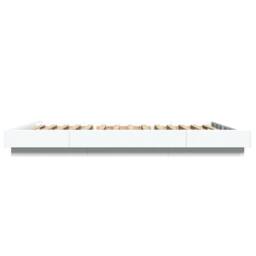 Berkfield Home Durable Bed Frame with LED Lights without Mattress White 120x200cm - Size: Small Double - thumbnail 6