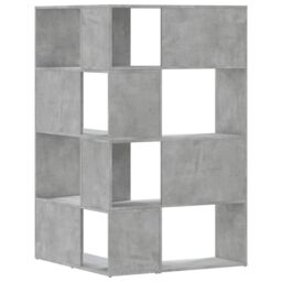 Berkfield Home Corner Bookcase 4-Tier Concrete Grey 85x85x140 cm Engineered Wood - Size: 85 x 85 x 140 cm - thumbnail 6